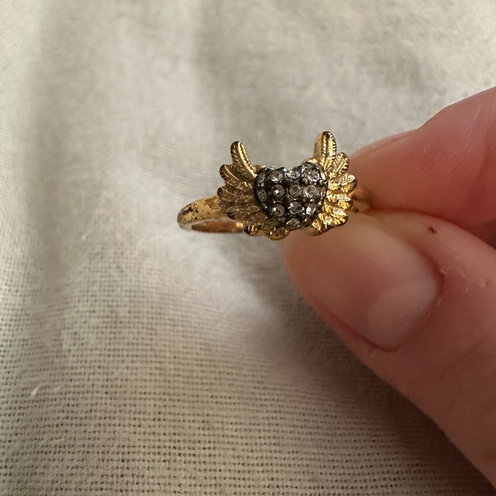 Juicy Couture Gold Winged Ring with Silver Accents